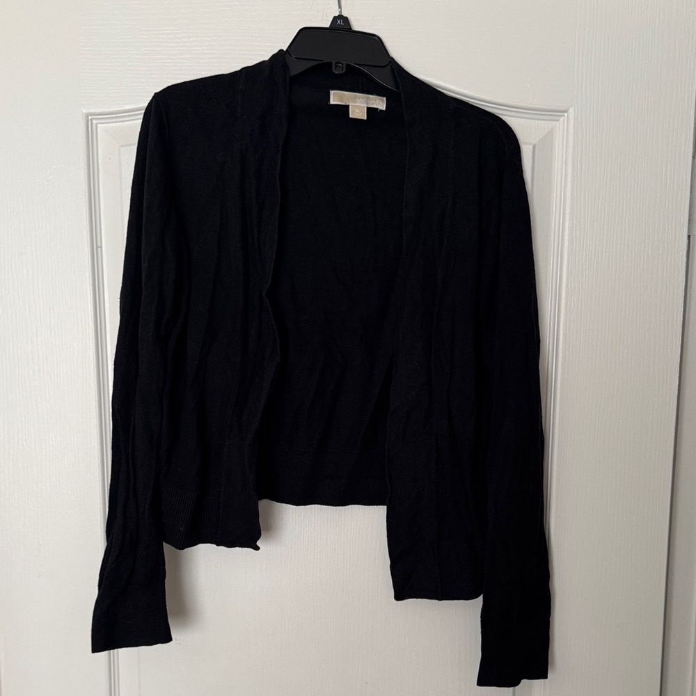 Michael Kors Black Open-Front Cardigan
